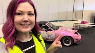 Taking my itasha miata to a convention Drift bunny at pixel expo [upl. by Aleunamme]