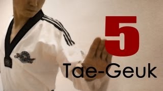 WT Taekwondo Poomsae Taegeuk 5 Jang  Explanations  태극 5장  TaekwonWoo [upl. by Ainitsirc]