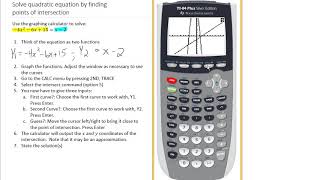 Solve Equation by using Intersect TI84 [upl. by Darlene]