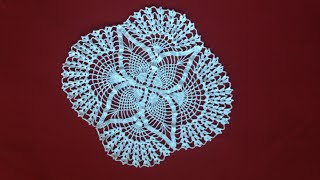 Crochet Oval Pineapple Lace Doily Part 5 [upl. by Inat68]