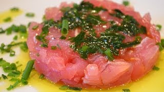 TARTARE DI TONNO ALL ERBA CIPOLLINA  Tunafish Tartare by BRAVOBOBwmv [upl. by Jehiah533]