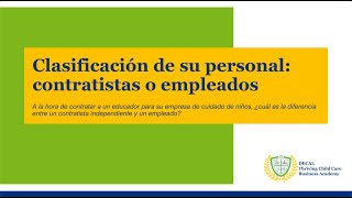 Clasificación de su personal contratistas o empleados [upl. by Cassiani609]