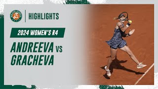 Andreeva vs Gracheva Round 4 Highlights  RolandGarros 2024 [upl. by Lilyan259]