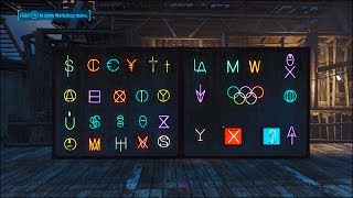 Fun Neon Symbols for Your Settlements 🔣 Fallout 4 No Mods Shop Class [upl. by Assirem919]