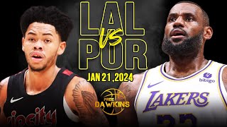 Los Angeles Lakers vs Portland Trail Blazers Full Game Highlights  January 21 2024  FreeDawkins [upl. by Cline38]