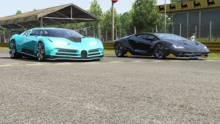 Bugatti Centodieci vs Lamborghini Centenario at Monza Full Course [upl. by Rozalin]