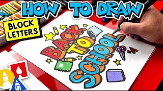 How To Draw Back To School Block Letters  Secret To Centering Words [upl. by Koren50]