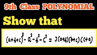 9th class polynomial rs Aggrawal book QUESTION hots very IMPORTANT Prove that a  b  c whole cube [upl. by Clio]