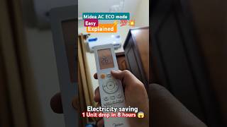 Midea DC inverter AC ECO mode explained  kWh consumption of inverter AC in energy saving shorts [upl. by Marci126]