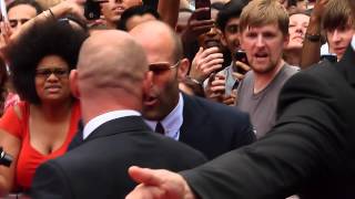 Jason Statham Signing at The Expandables 3 Premiere in London 4th August 2014 [upl. by Etnwahs]