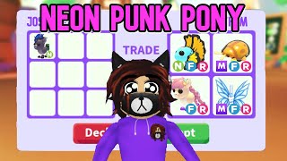 I Traded The NEON PUNK PONY In Adopt Me [upl. by Nodnal699]