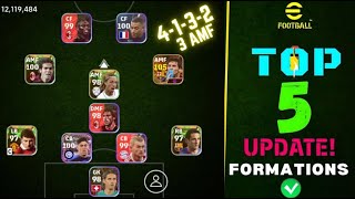 TOP 5 NEW FORMATIONS UPDATE IN EFootball 2024 Mobile  New Formation Efootball 2024 [upl. by Assiral]