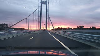 Pod Dunare Braila la Apus  Bridge over Danube at Sunset [upl. by Eivol827]