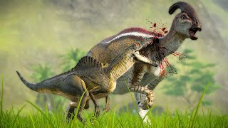 SPINORAPTOR vs TREX vs SPINOSAURUS DINOSAURS BATTLE IN JURASSIC PARK  Jurassic World Evolution [upl. by Esemaj]