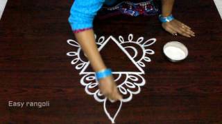 free hand rangoli designs with out dots  simple kolam designs with out dots  muggulu designs [upl. by Kokoruda]