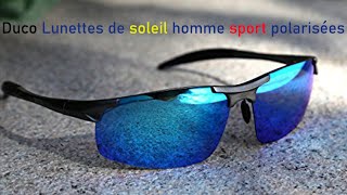 Duco Lunettes de soleil homme sport polarisées Lunettes de conduite avec monture en métal Incassable [upl. by Egdamlat399]