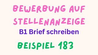 Bewerbung als Rezeptionistin B1 Brief schreiben Beispiel 183  germanlevelb1  briefschreiben [upl. by Ninnahc]