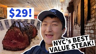 Is NYCs CHEAPEST STEAK its Best Steak St Anselms 29 Butcher Steak [upl. by Liagiba223]