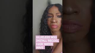 GLULESS WIG INSTALL RECOOL HAIR WATER WAVE RECOOLHair recoolhair waterwave glulesswig [upl. by Imorej]