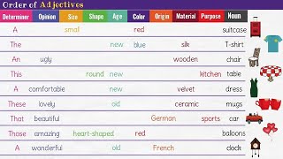 How to Put Adjectives in the Correct Order  Order of Adjectives in English Grammar [upl. by Hola]