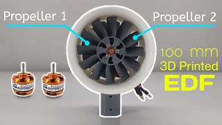 Dual Propeller 3D printed 100 mm Electric Ducted Fan  1700 KV Motor  Part 2 [upl. by Violet155]