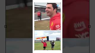 Sainzs stunning rabona penalty against Charles leclerc f1 britishgp [upl. by Blaire]