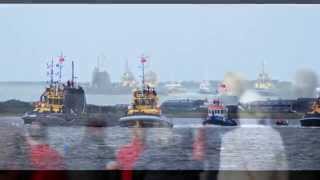 HMS Ambush Leaving BarrowinFurness and Ulverston Lantern Parade [upl. by Rebor]