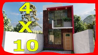 Casa de 4x10 DOS Plantas 2 RECAMARAS Fachadas de Casas Modernas [upl. by Adelric]