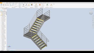 inventor 2024 Structural Staircase Fabrication Tutorial [upl. by Noirb]