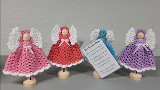 Clothes Pin Guardian AngelEasy Crochet Guardian Angel with PoemPerfect Gift for Family and Friends [upl. by Ahsaercal608]