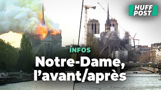 Lavantaprès de la cathédrale NotreDame de Paris cinq après limpressionnant incendie [upl. by Asilehs]