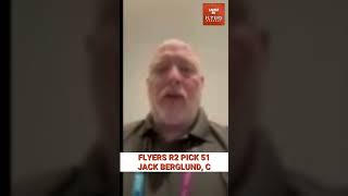 2024 NHL Draft pick 51 Philadelphia Flyers select Jack Berglund C nhldraftphiladelphiaflyers [upl. by Sucitivel]