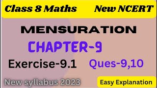 Class 8 Maths  Chapter 9  Mensuration  Exercise 91  Q910  8th class Maths ch 9 Ex 91 [upl. by Naivatco861]