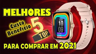 Top 5  Smartwatchs para comprar em 2021Custo Benefício [upl. by Acinomal]