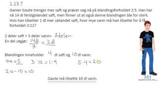 Matematikk 1P  Prøveoppgaver  Forhold  1137 [upl. by Coster]