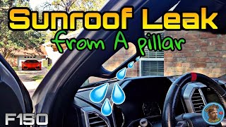 F150 Sunroof Leak troubleshooting cleaning and repair [upl. by Llerrej814]