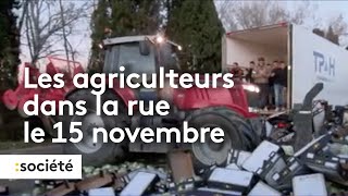 Les agriculteurs dans la rue le 15 novembre [upl. by Herta]