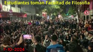 Facultad de Filosofía y Letras de la UBA tomada por los estudiantes en Asamblea [upl. by Arnaud]