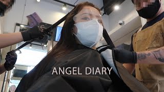 ANGEL DIARY  GETTING HAIR DONE GIVEAWAY KOREAN GROCERY SHOPPING KOR [upl. by Dickey]