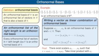 Orthonormal Bases [upl. by Ariane]