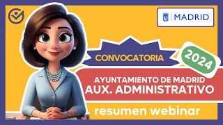 CONVOCATORIA AUXILIAR ADMINISTRATIVO  AYUNTAMIENTO DE MADRID [upl. by Cherrita]