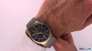 WatchOcouk  Skagen Gents Titanium Watch 233XLTTM Grey  Unboxing amp Close Look [upl. by Ellehcor368]