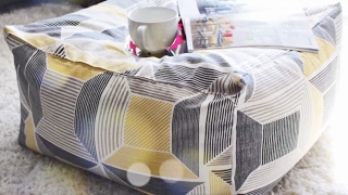 How To Quickly Sew A Floor Pouf Ottoman [upl. by Ahseikram689]