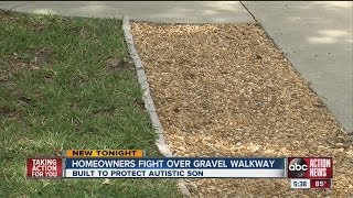 Homeowners fight over gravel walkway [upl. by Klinges]