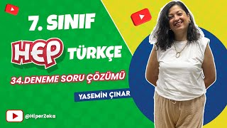 7Sınıf Türkçe Hep Deneme  34Deneme Soru Çözümü [upl. by Kifar340]