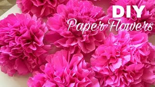 How to make Pom Pom crepe paper flowers craft  DIY crepe paper flowers  Mass Crafts [upl. by Walsh]