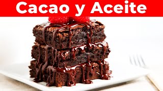 👩‍🍳 Receta de Brownie con Cacao y Aceite Facil y Rapida [upl. by Enaywd]