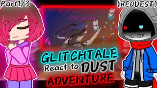 GLITCHTALE REACT TO DUST ADVENTURE PART 13 REQUEST [upl. by Iaria546]