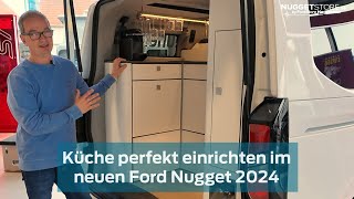 Ford Nugget 2024 Wiki Küche optimal einrichten mit Thekenaufsatz Fenstertasche und Silvy [upl. by Wil423]