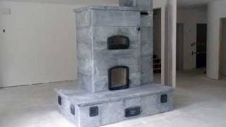 Masonry heater made of Canadian soapstone Maine Wood Heat Les Pierres Stéatites not a Tulikivi [upl. by Sutsugua]